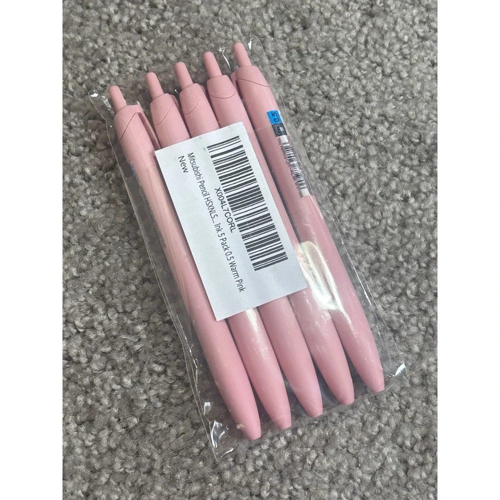 Retractable Ballpoint Pens Unbranded Unisex OS Pink 5-Pack NEW